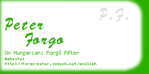 peter forgo business card